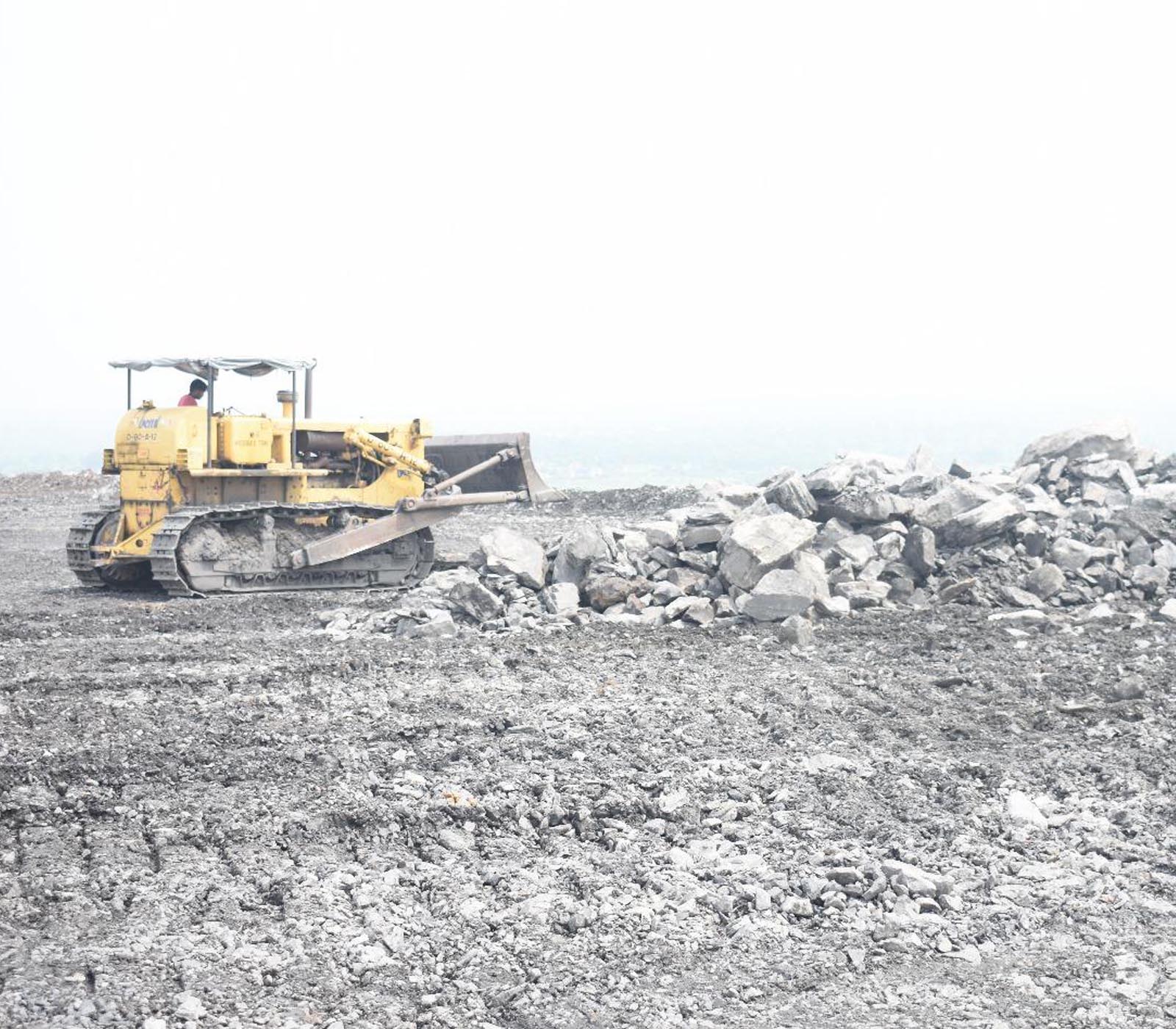 Excavator at work on site