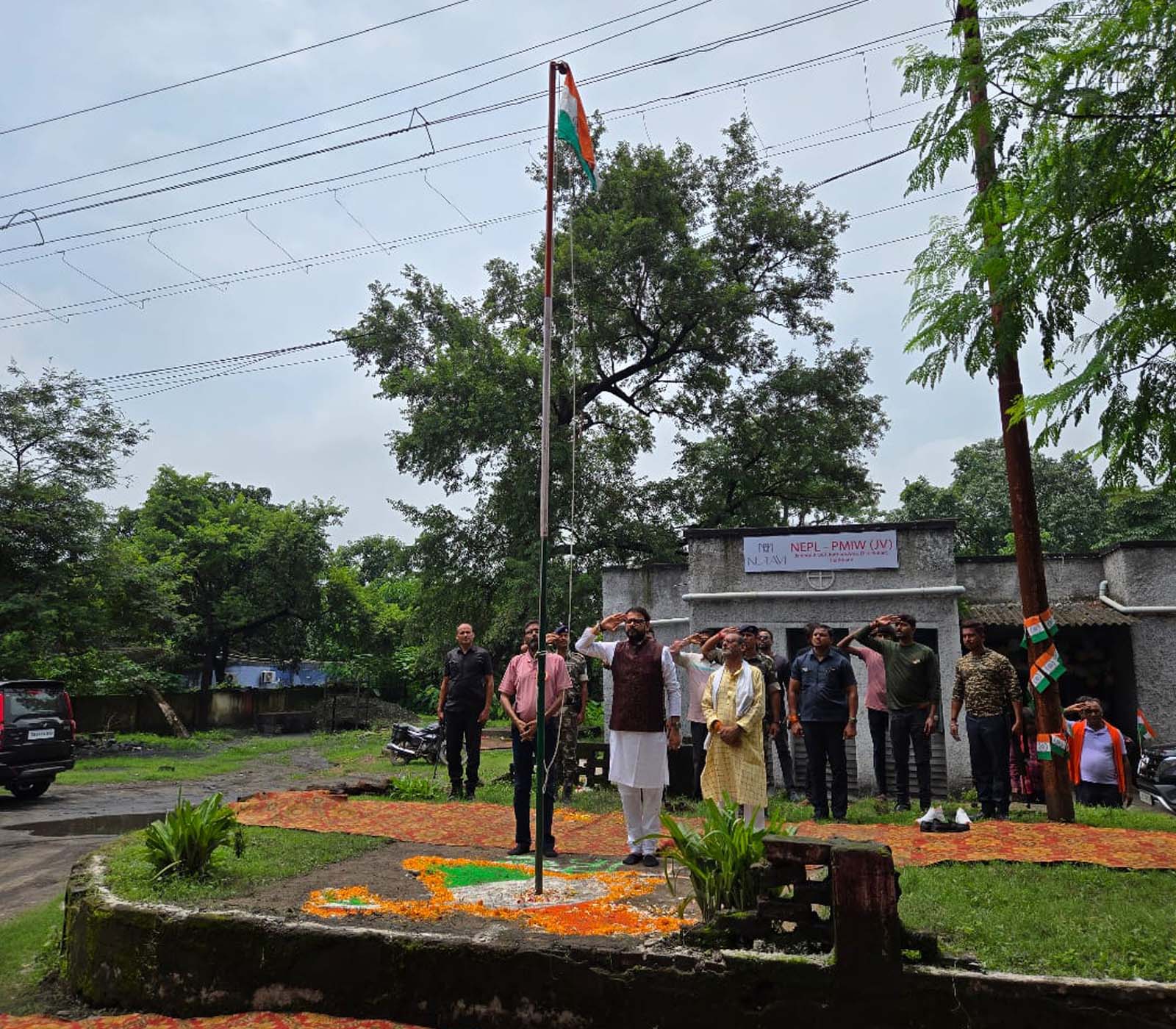 Hoisting the flag at our corporate office