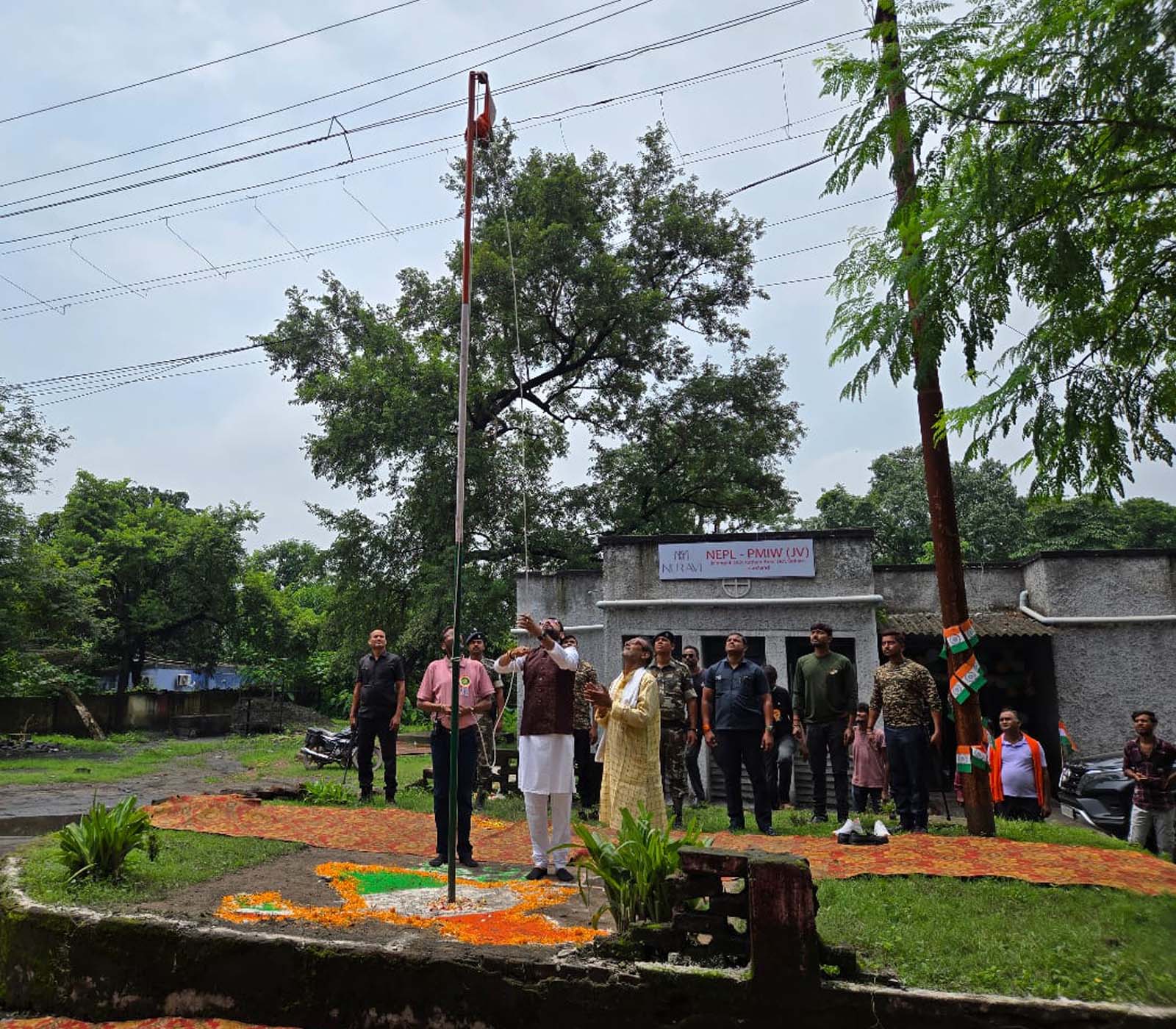 Hoisting the flag at our corporate office